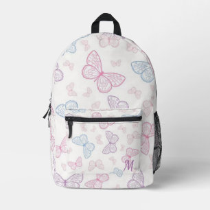 Personalized Pastel Butterflies Printed Backpack