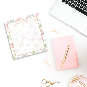🦋 Personalized Pastel Butterfly Notepad