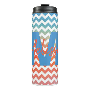 Personalized Pastel chevron Thermal Tumbler