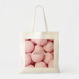 Personalized Pastel Chic Pink Tennis Ball  Tote Bag