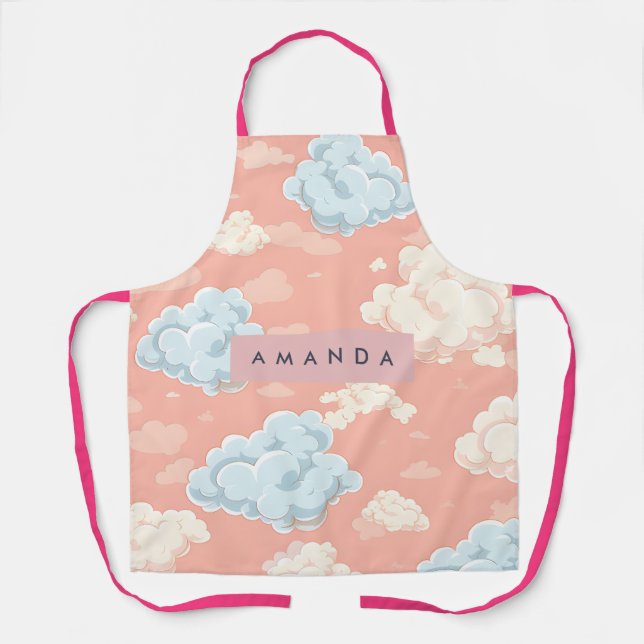 Personalized Pastel Cloud Dreamscape  Apron (Front)