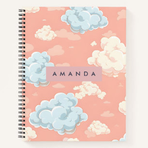 Personalized Pastel Cloud Dreamscape  Notebook