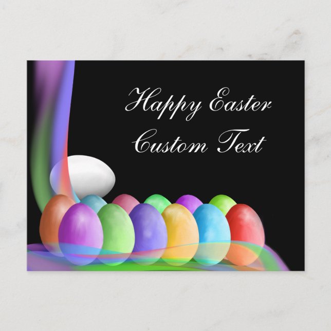 Personalized Pastel Coloured Easter Eggs Post Holiday Postcard (Front)