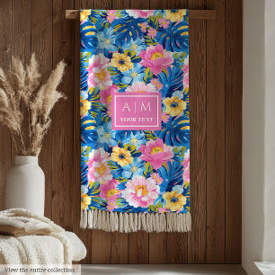 Personalized pastel colours watercolor preppy thro fleece blanket