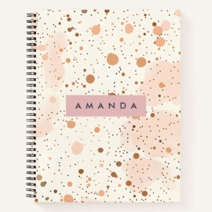 Personalized Pastel Confetti Dot Style Notebook