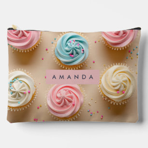Personalized Pastel Cupcake Sprinkle Accessory Pouch