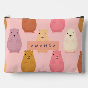 Personalized Pastel Cute Capybara Pattern  Accessory Pouch