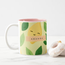 Personalized Pastel Cute Smiling Lemon Pattern 