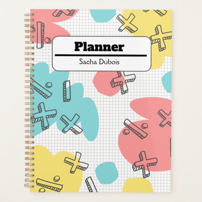Personalized Pastel Doodle Planner (Front)