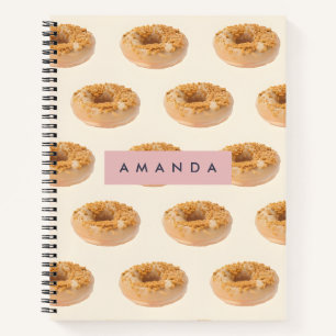 Personalized Pastel Doughnut Sprinkle Pattern Notebook