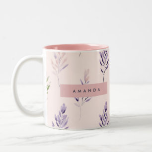 Personalized Pastel Elegant Lavender Pastel Two-Tone Coffee Mug