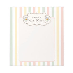 Personalized Pastel Floral Custom Name Writing Notepad