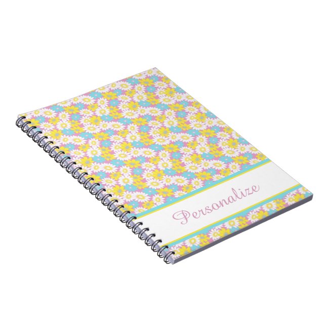 Personalized Pastel floral Notebook (Right Side)