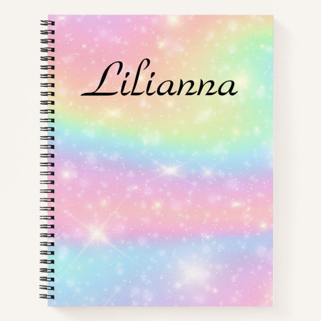Personalized Pastel Galaxy  Notebook (Front)