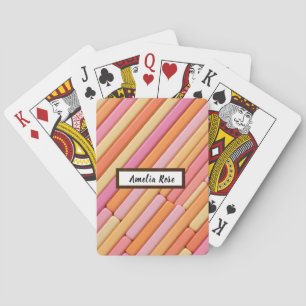 Personalized Pastel Geometric Abstract Playing Cards