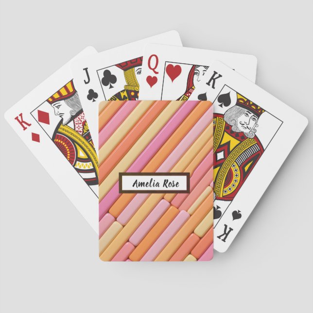 Personalized Pastel Geometric Abstract Playing Cards (Back)