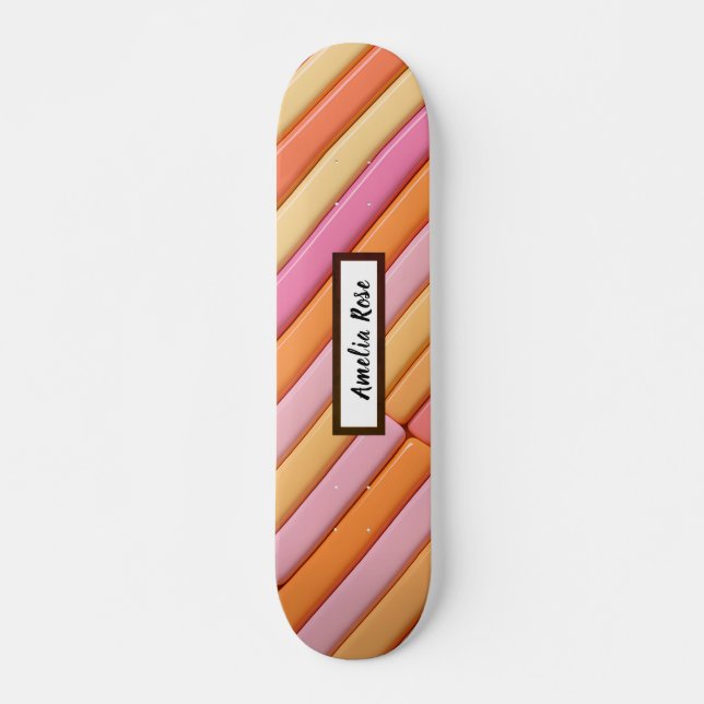 Personalized Pastel Geometric Abstract  Skateboard (Front)