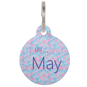 Personalized Pastel Geometric Pattern pet ID tag