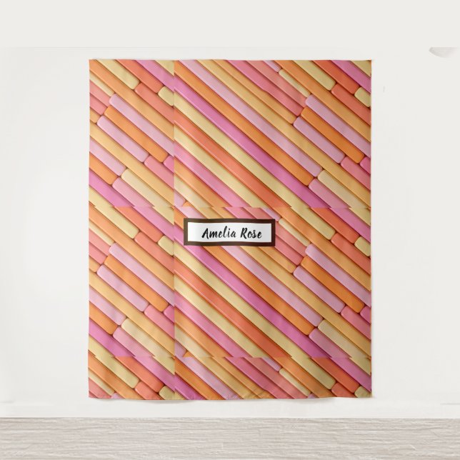 Personalized Pastel Geometric Tapestry – Modern  (Front)