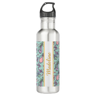 Personalized Pastel Girly Cute Name Green Teal 710 Ml Water Bottle