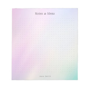 Personalized Pastel Gradient aesthetic dot Grid Notepad