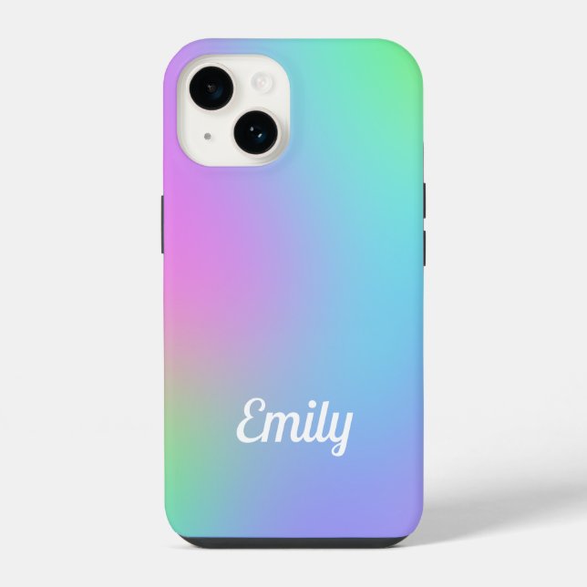 Personalized Pastel Gradient iPhone Case (Back)