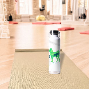 Personalized Pastel Green Color Shiba Inu Dog Water Bottle