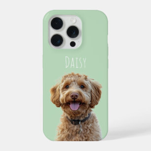Personalized Pastel Green Dog Photo  iPhone 15 Pro Case
