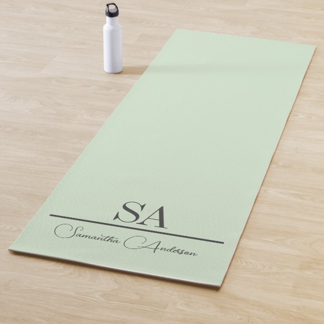 Personalized Pastel Green Mint Yoga Mat (In Situ)
