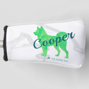 Personalized Pastel Green Shiba Inu Dog Custom Golf Head Cover