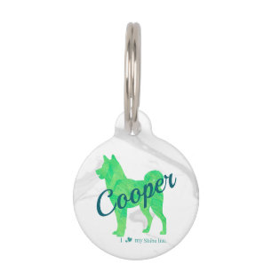 Personalized Pastel Green Shiba Inu Dog Custom Pet Tag