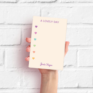 Personalized Pastel Heart Notepad