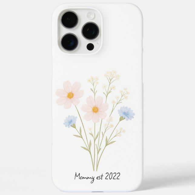 Personalized Pastel iPhone Case | Mom Est. (Back)