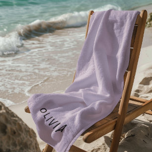 Personalized Pastel Lavender Custom Beach Towel