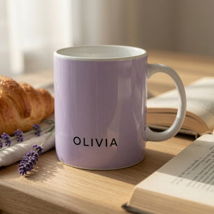Personalized Pastel Lavender Custom Name Coffee Mug
