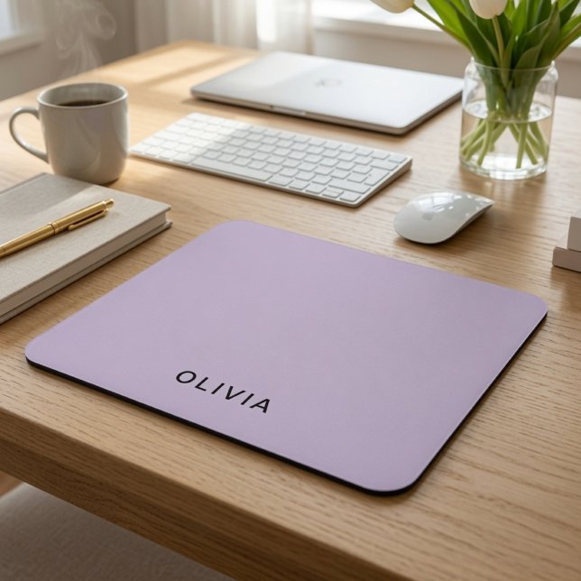 Personalized Pastel Lavender Custom Name Mouse Pad (Creator Uploaded)