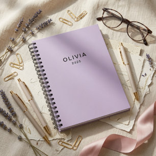 Personalized Pastel Lavender Custom Name Notebook