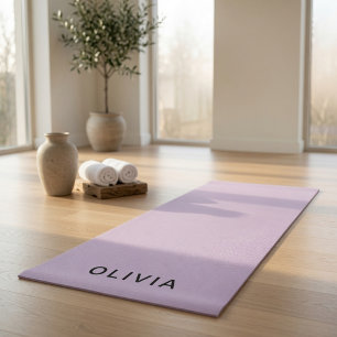 Personalized Pastel Lavender Custom Name Yoga Mat