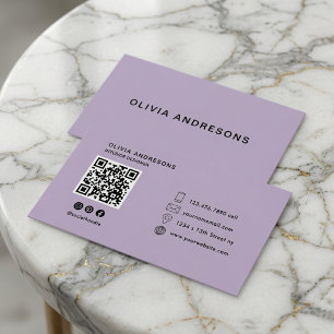 Personalized Pastel Lavender Minimalist  Business Card