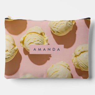 Personalized Pastel Lemon Cream Bliss Accessory Pouch