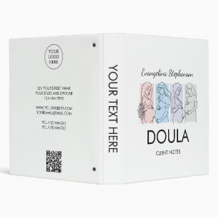 Personalized Pastel Line Art DOULA Binder