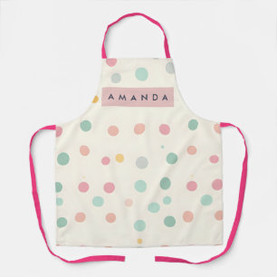 Personalized Pastel Macaron Polka Dot  Apron