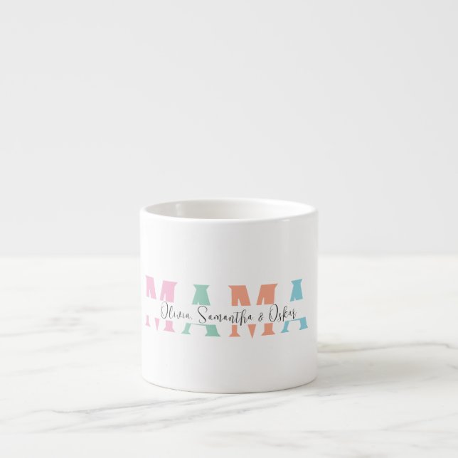 Personalized Pastel MAMA Mother's Day Gift |  Espresso Cup (Front)