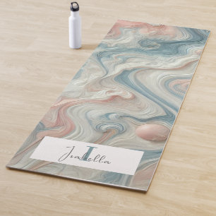 Personalized Pastel Marble Yoga Mat