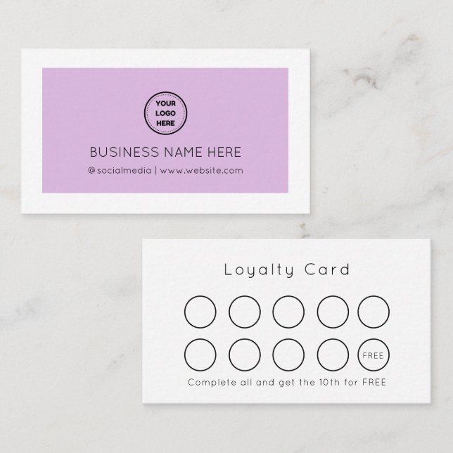 Personalized Pastel Modern, Minimalist  Loyalty Card (Front/Back)