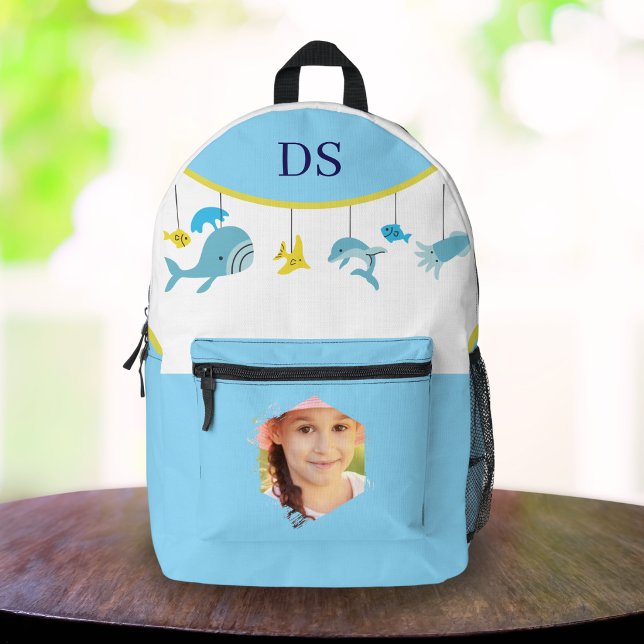 Personalized Pastel Ocean Girls Back-to-School Printed Backpack (Creator Uploaded)
