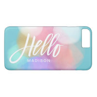 Personalized Pastel Paint Splotches Hello