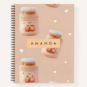 Personalized Pastel Peach Jam Pattern Notebook