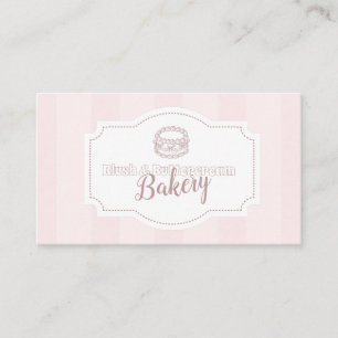 Personalized Pastel Pink Cake Bakery Business Card