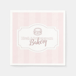 Personalized Pastel Pink Cake Bakery Napkin
